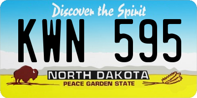 ND license plate KWN595