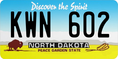 ND license plate KWN602