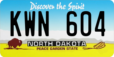 ND license plate KWN604