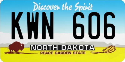 ND license plate KWN606