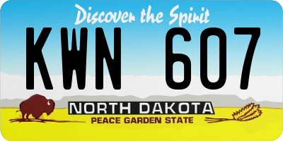 ND license plate KWN607
