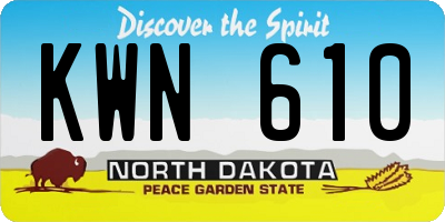 ND license plate KWN610