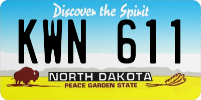 ND license plate KWN611