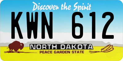 ND license plate KWN612