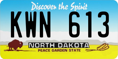ND license plate KWN613