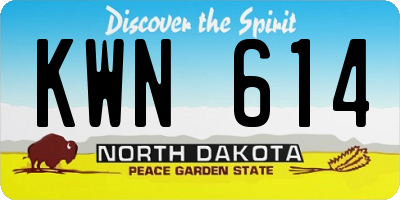 ND license plate KWN614