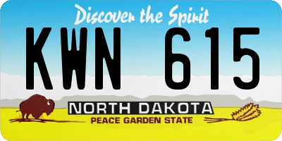 ND license plate KWN615