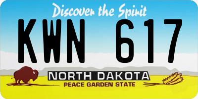 ND license plate KWN617