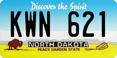 ND license plate KWN621