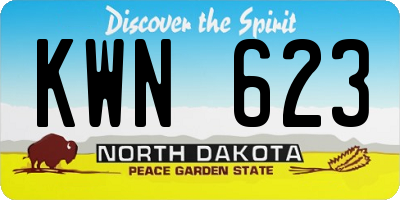 ND license plate KWN623
