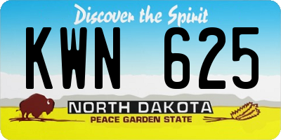 ND license plate KWN625