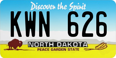 ND license plate KWN626
