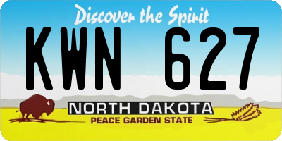 ND license plate KWN627