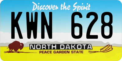 ND license plate KWN628