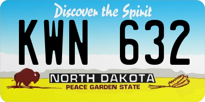 ND license plate KWN632