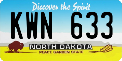 ND license plate KWN633
