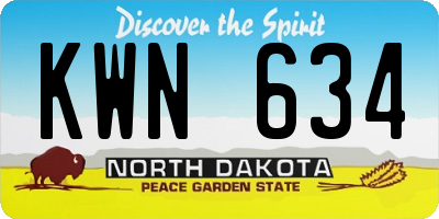 ND license plate KWN634
