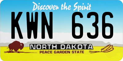 ND license plate KWN636