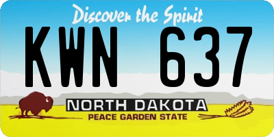 ND license plate KWN637