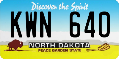 ND license plate KWN640