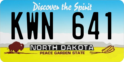 ND license plate KWN641