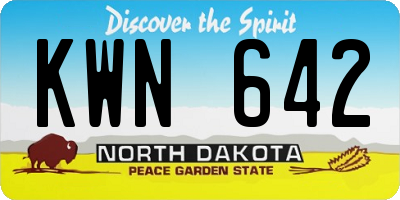 ND license plate KWN642