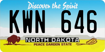ND license plate KWN646