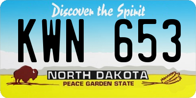 ND license plate KWN653