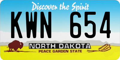ND license plate KWN654