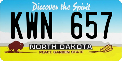 ND license plate KWN657