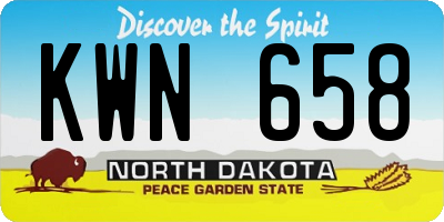 ND license plate KWN658