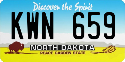 ND license plate KWN659