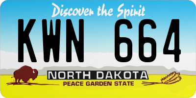 ND license plate KWN664