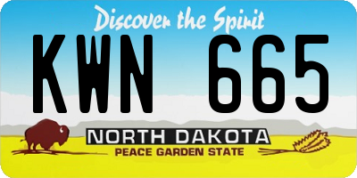 ND license plate KWN665