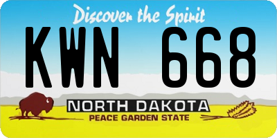 ND license plate KWN668