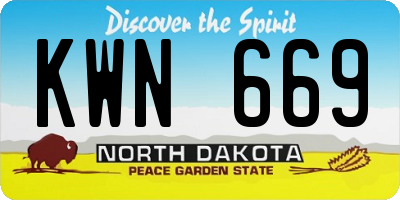 ND license plate KWN669