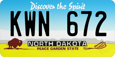 ND license plate KWN672