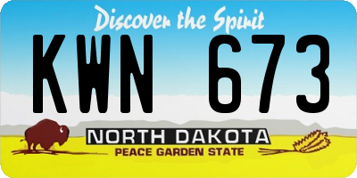 ND license plate KWN673