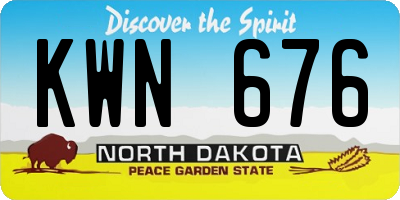 ND license plate KWN676