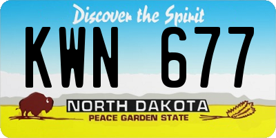 ND license plate KWN677