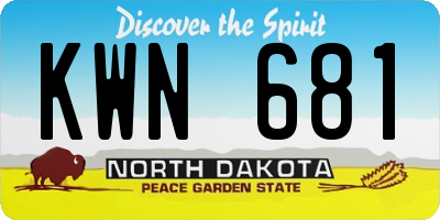 ND license plate KWN681