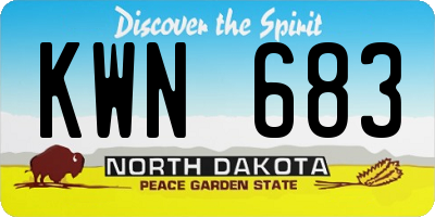 ND license plate KWN683