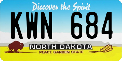 ND license plate KWN684