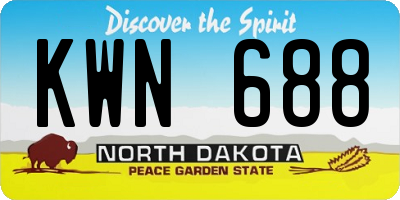 ND license plate KWN688