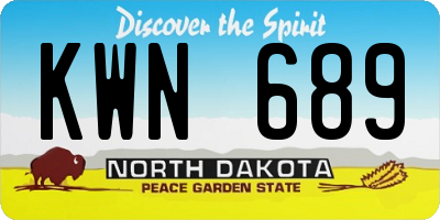 ND license plate KWN689