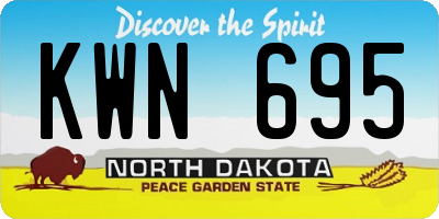ND license plate KWN695