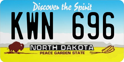 ND license plate KWN696