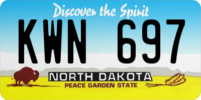 ND license plate KWN697