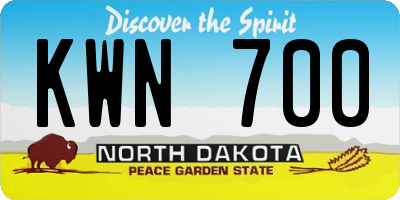 ND license plate KWN700