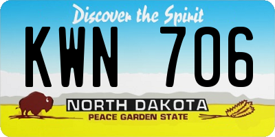 ND license plate KWN706